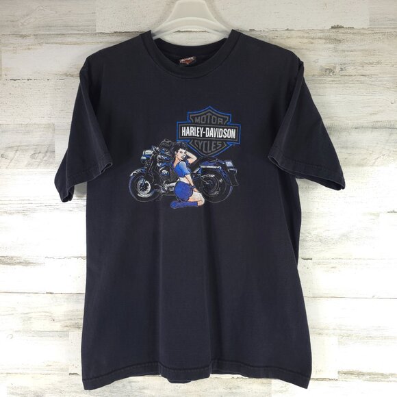 VINTAGE Y2K HARLEY DAVIDSON MENS SIZE XL MADE IN USA BLACK T SHIRT SHORT SLEEVE - Picture 2 of 9